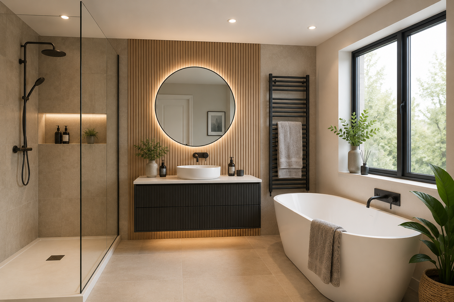 Luxury bathroom renovation completed by ALETI Property Improvements